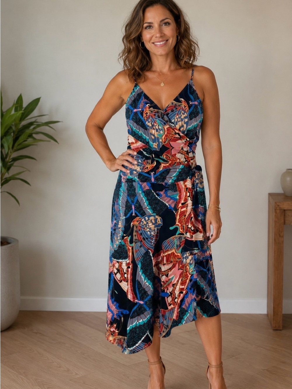 Veronica M Colorful Multi Media Patterned Dress